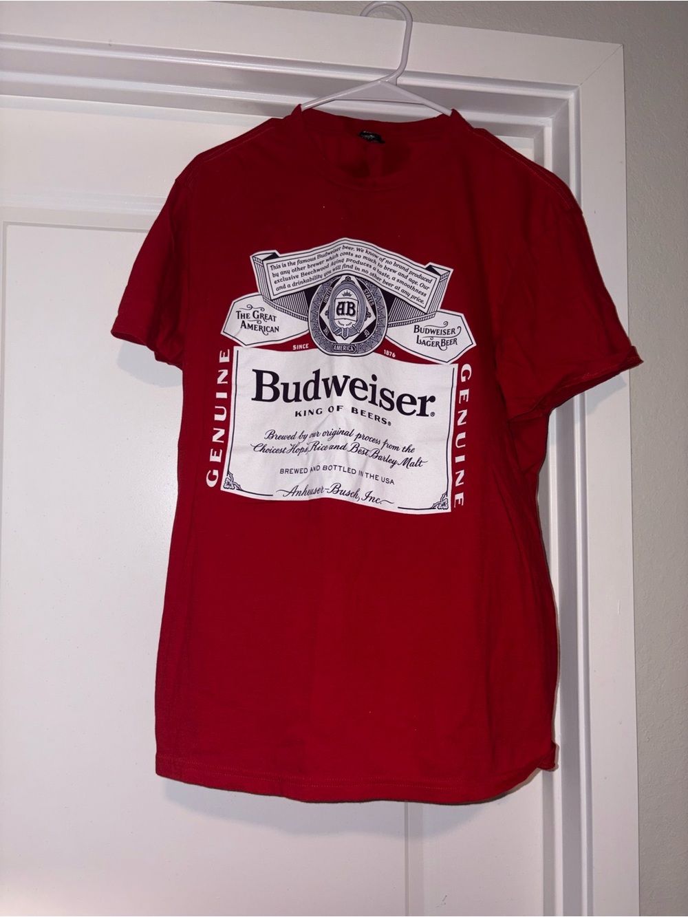 Budweiser Red Short Sleeve Graphic Logo T-Shirt